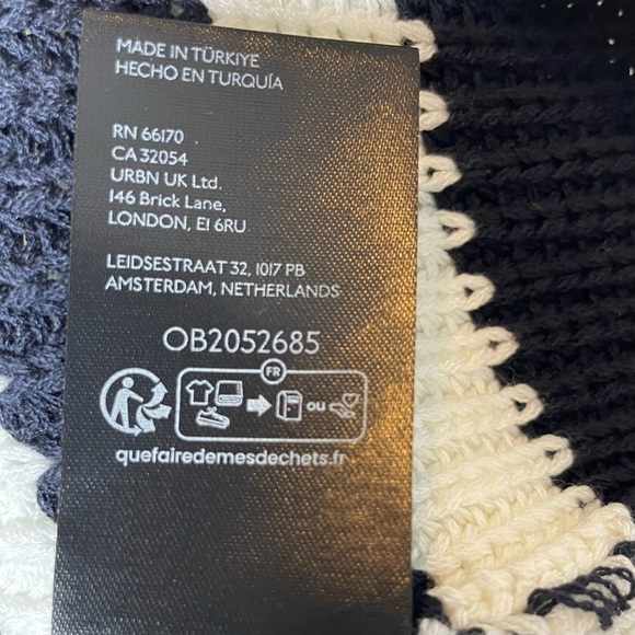 Anthropologie Pilcro Mock Neck Swing Sweater Tank Navy+White Stripe Size Small - Picture 9 of 9